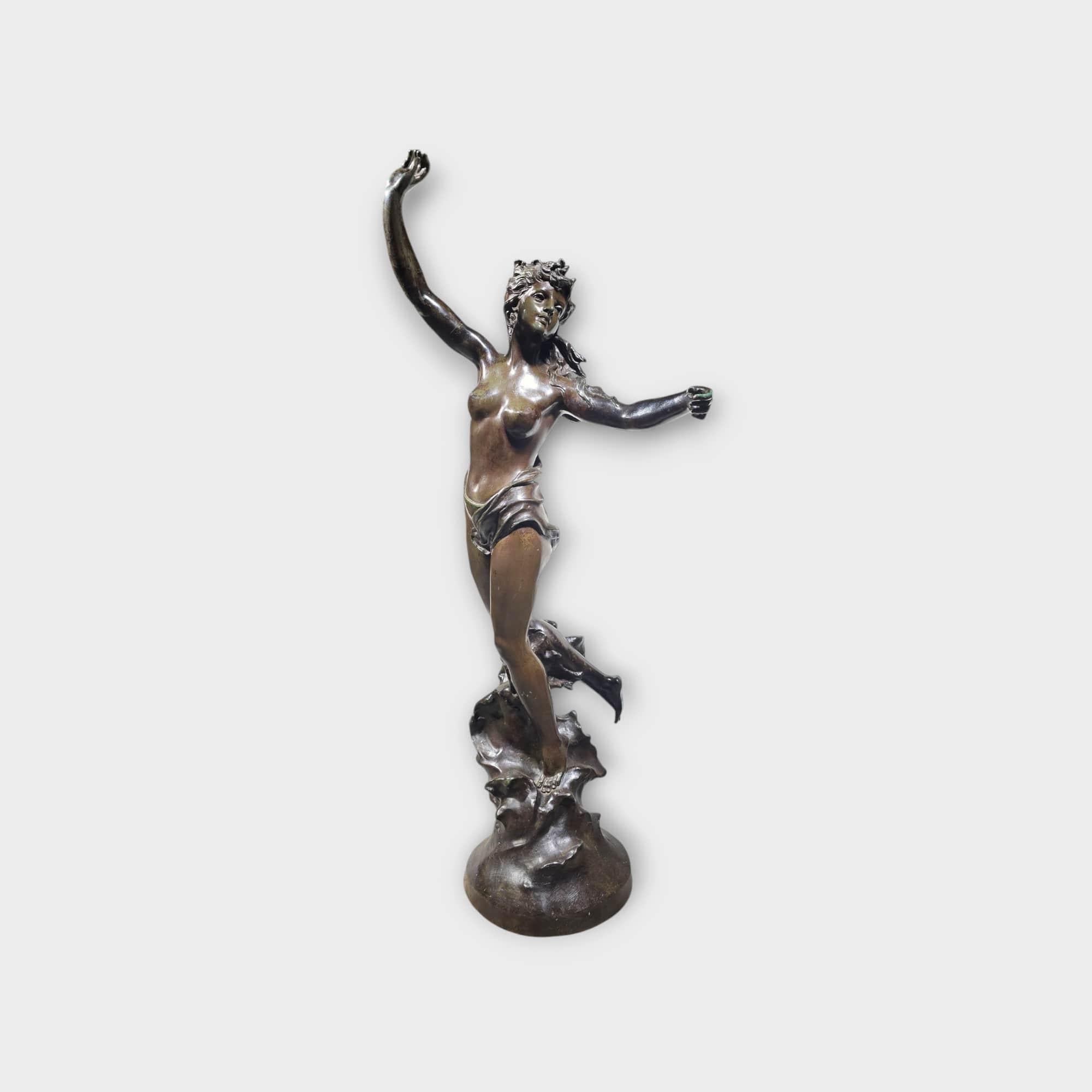 Una grande scultura francese in bronzo raffigurante una donna nuda , Marcel Debut 108 CM in vendita 8