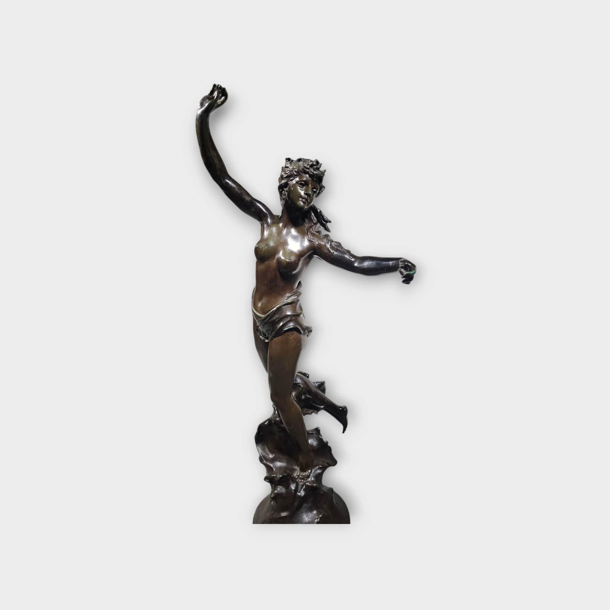Una grande scultura francese in bronzo raffigurante una donna nuda , Marcel Debut 108 CM in vendita 9
