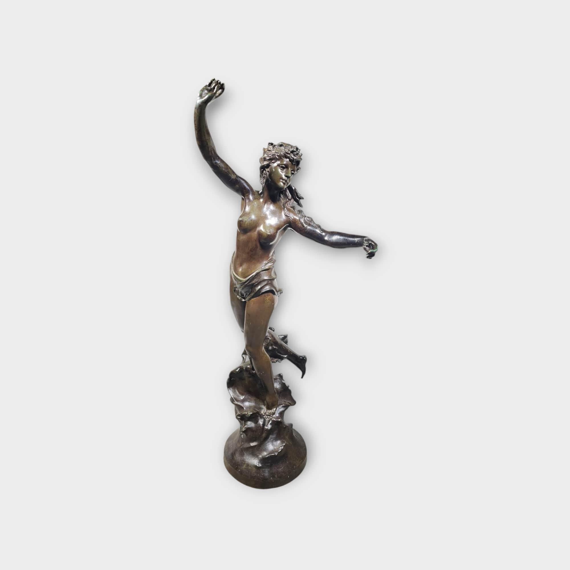 Una grande scultura francese in bronzo raffigurante una donna nuda , Marcel Debut 108 CM in vendita 13