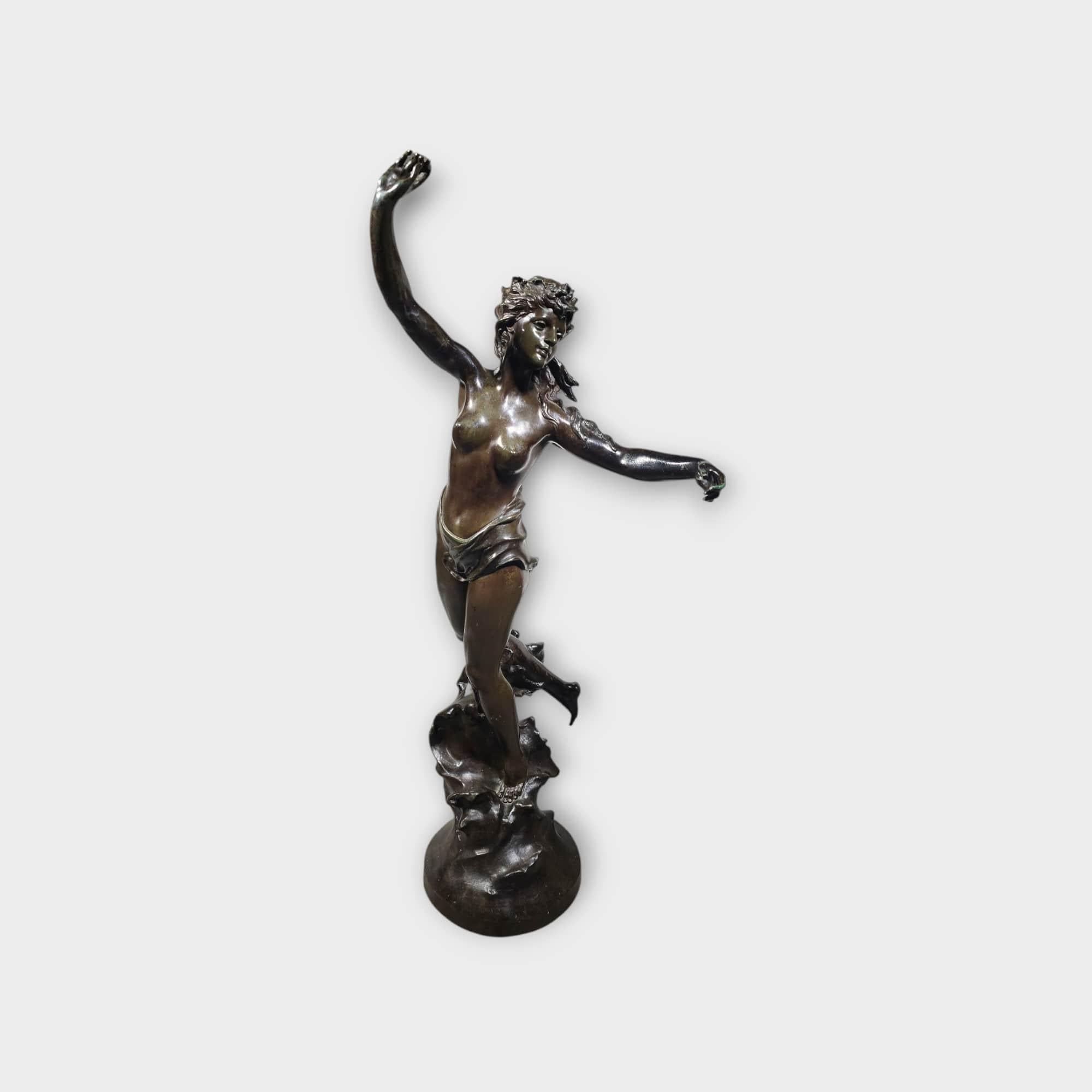 Una grande scultura francese in bronzo raffigurante una donna nuda , Marcel Debut 108 CM in vendita 14