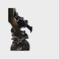 Une grande sculpture française représentant une femme nue, Marcel Debut 108 CM