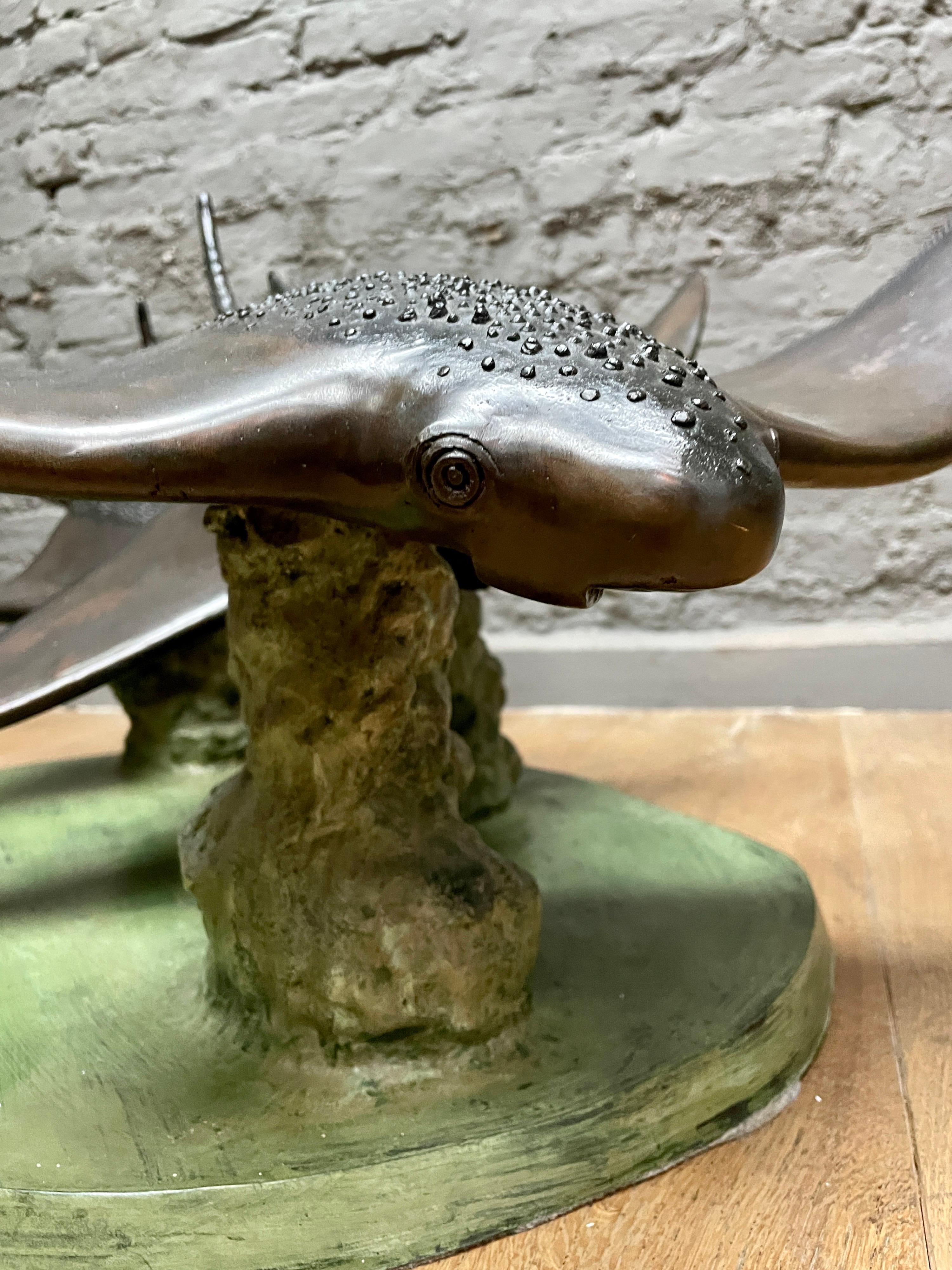 Grande tavolino da caffè francese in bronzo 