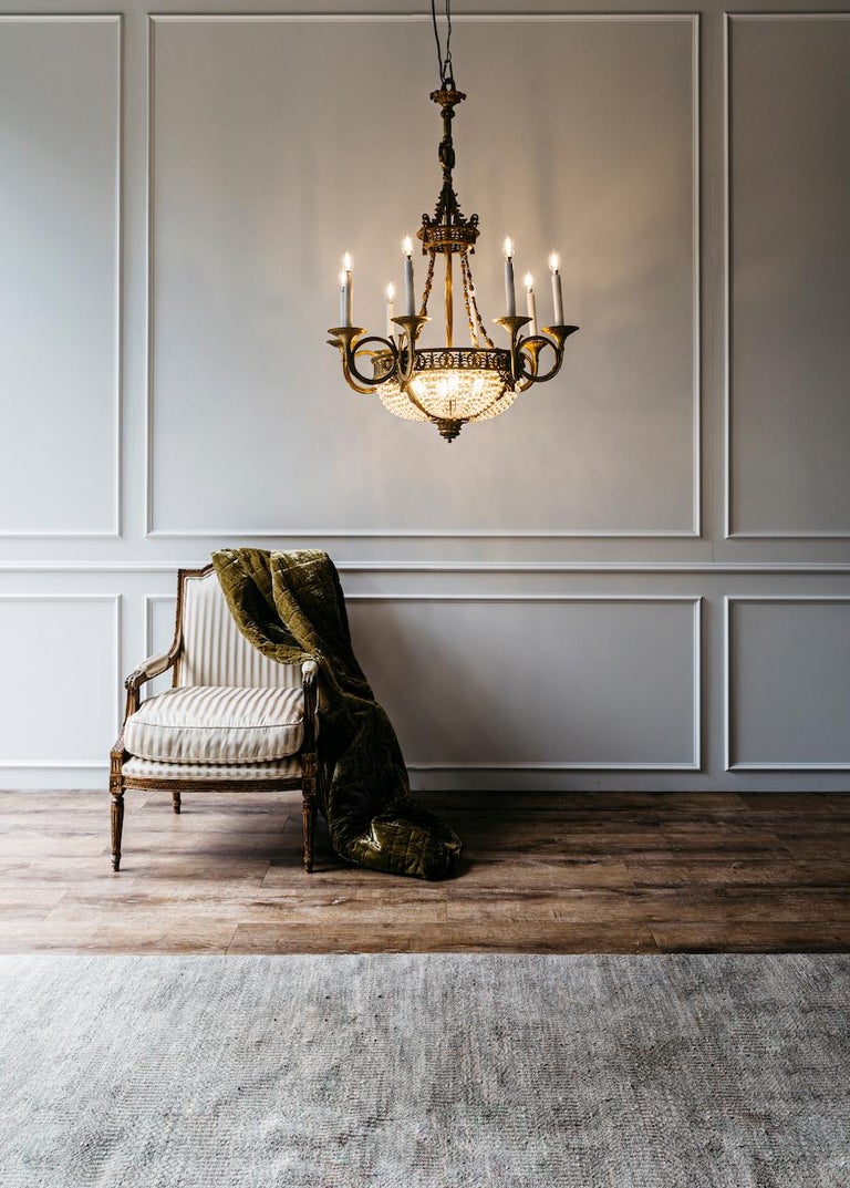 Large French Directoire Period Bronze and Crystal Twelve Light ...