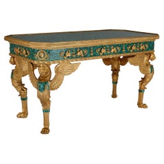 Large French Empire Style Gilt-Bronze and Malachite Centre Table