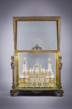 Large French Gilt Bronze and Glass Cave a Liqueur, circa 1875