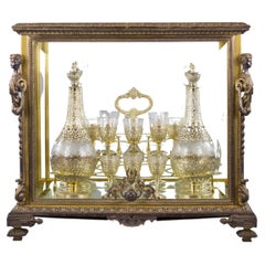 Used Large French Gilt Bronze and Glass Cave a Liqueur, circa 1875
