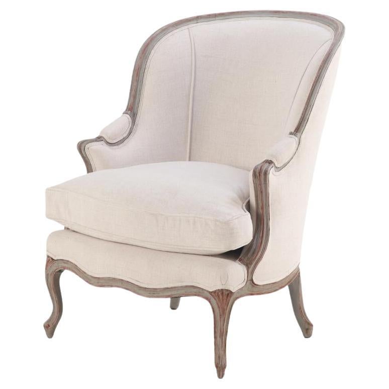 A Large French Louis XV style Painted Bergere, C. 1900.