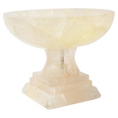 Grand centre de table en cristal de roche clair du milieu du siècle dernier