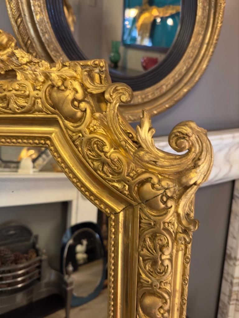 A Large French Napoleon III Period Gold Gilt Mirror 6