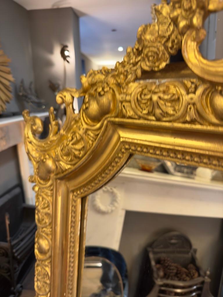 A Large French Napoleon III Period Gold Gilt Mirror 9