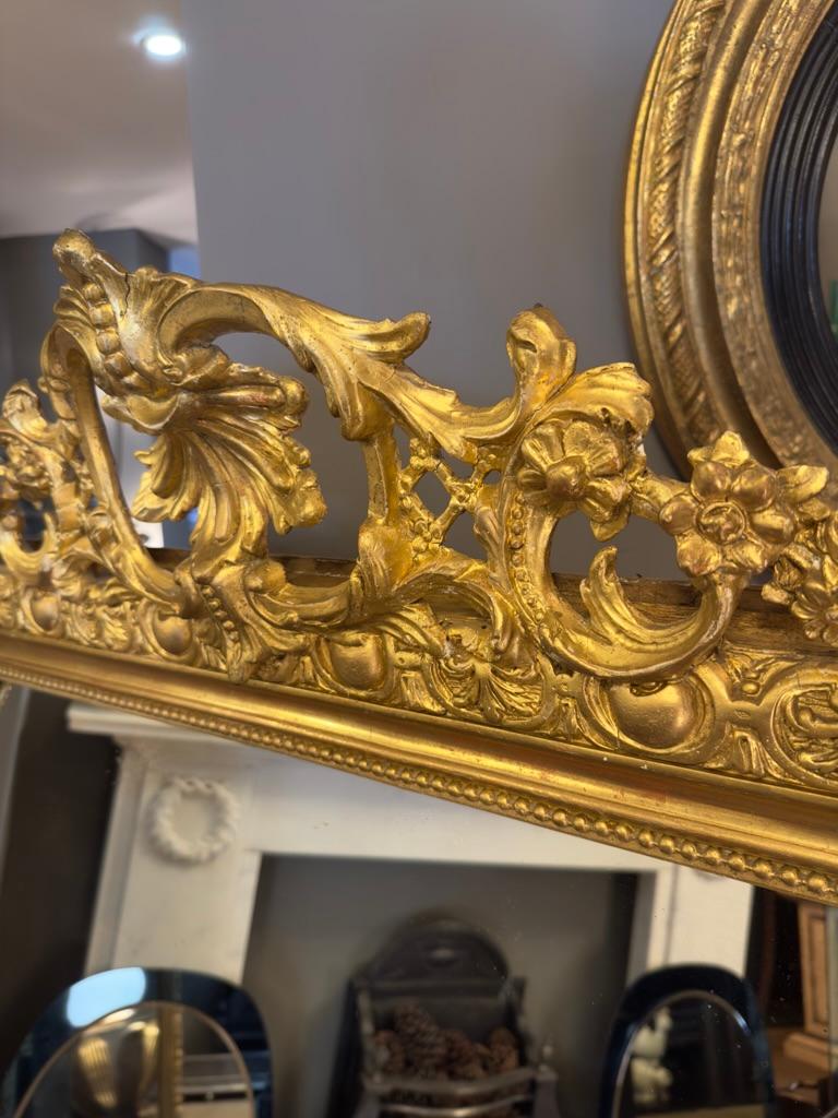 Late 19th Century A Large French Napoleon III Period Gold Gilt Mirror