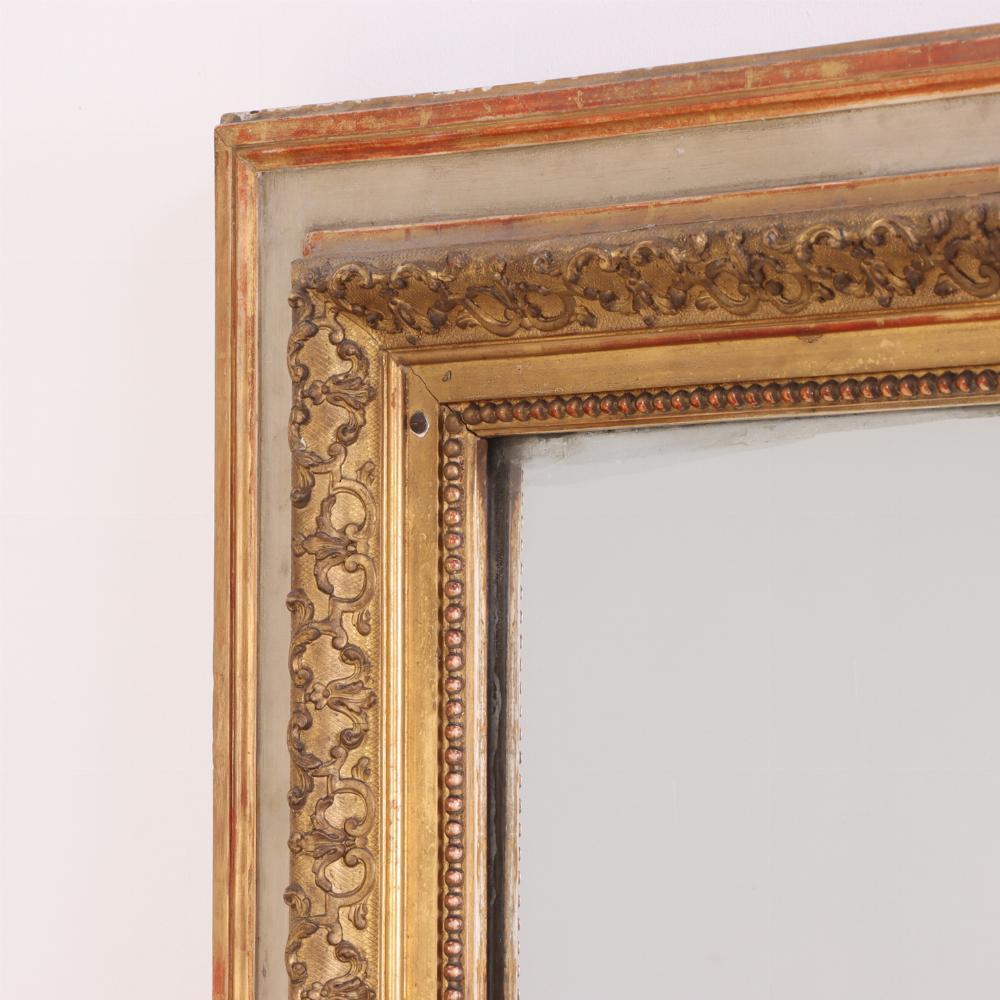 Specchio Grande specchio francese dipinto e dorato, C.C. 1880. in vendita