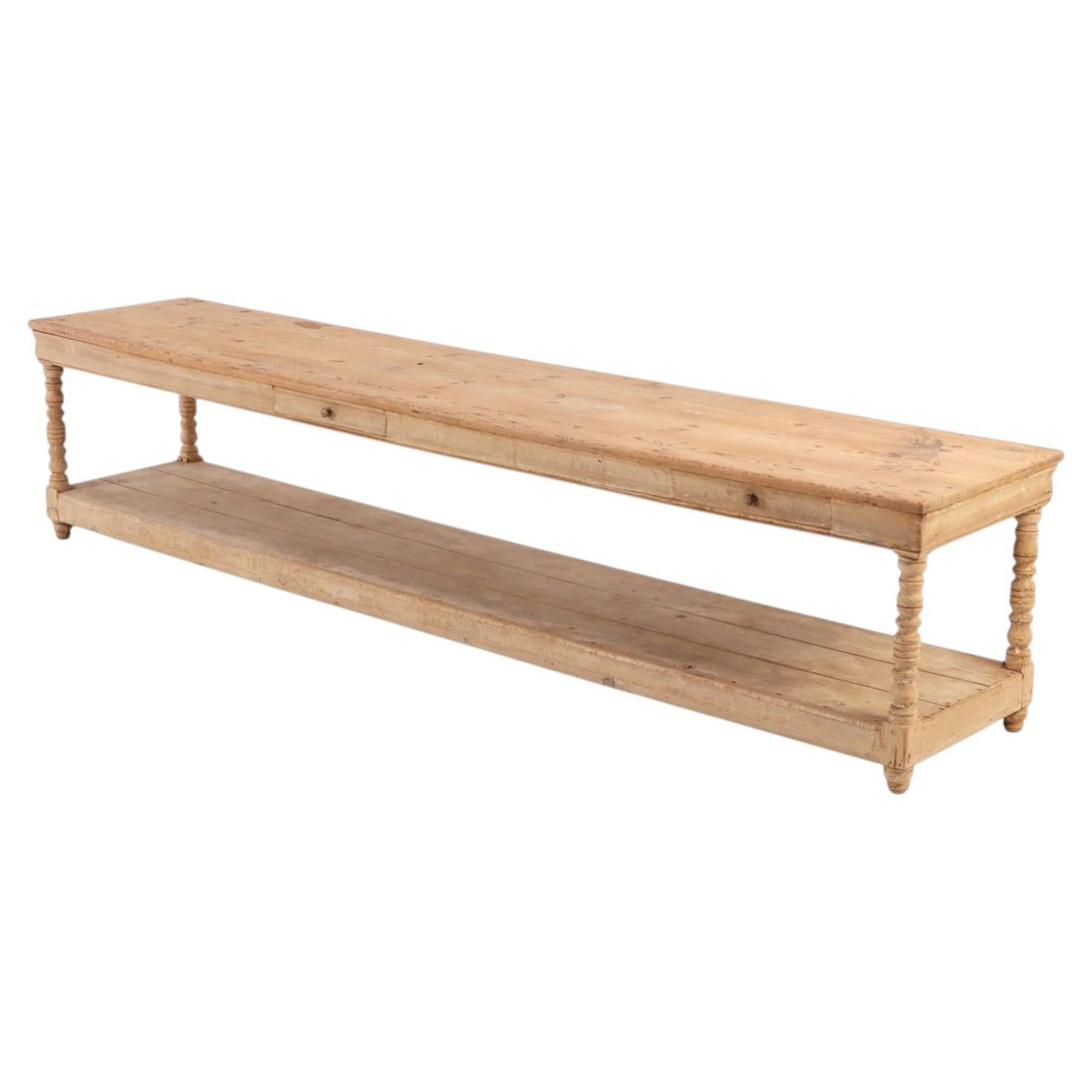 A Large French Pine Drapers Table, 19th C. For Sale