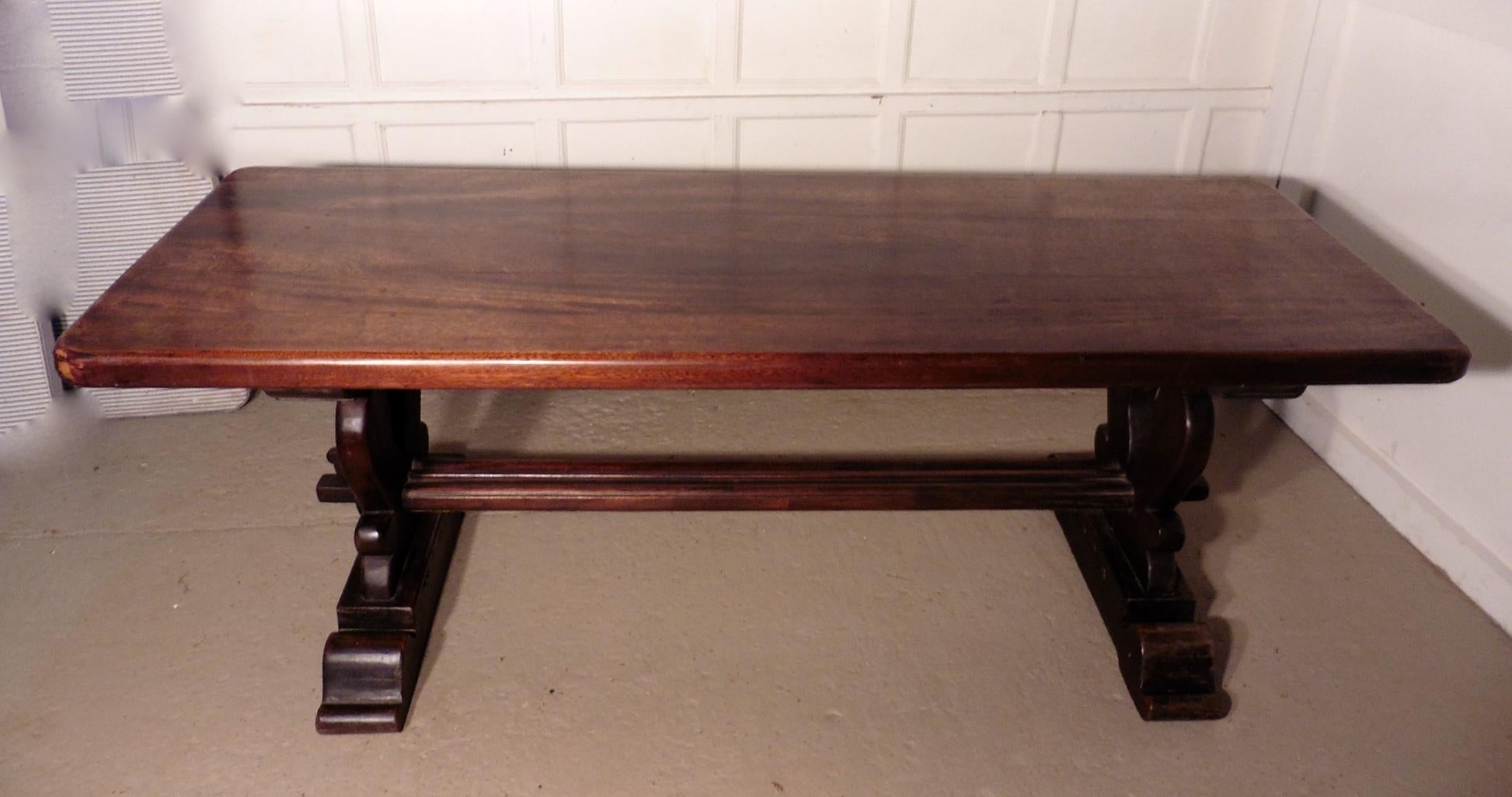 A Large French refectory table, Table Monastère

This is a great piece in both looks and quality, it is a very heavy solid country table, a refectory table from Brittany, the top is made from 2” thick planks. The table is a handmade piece with