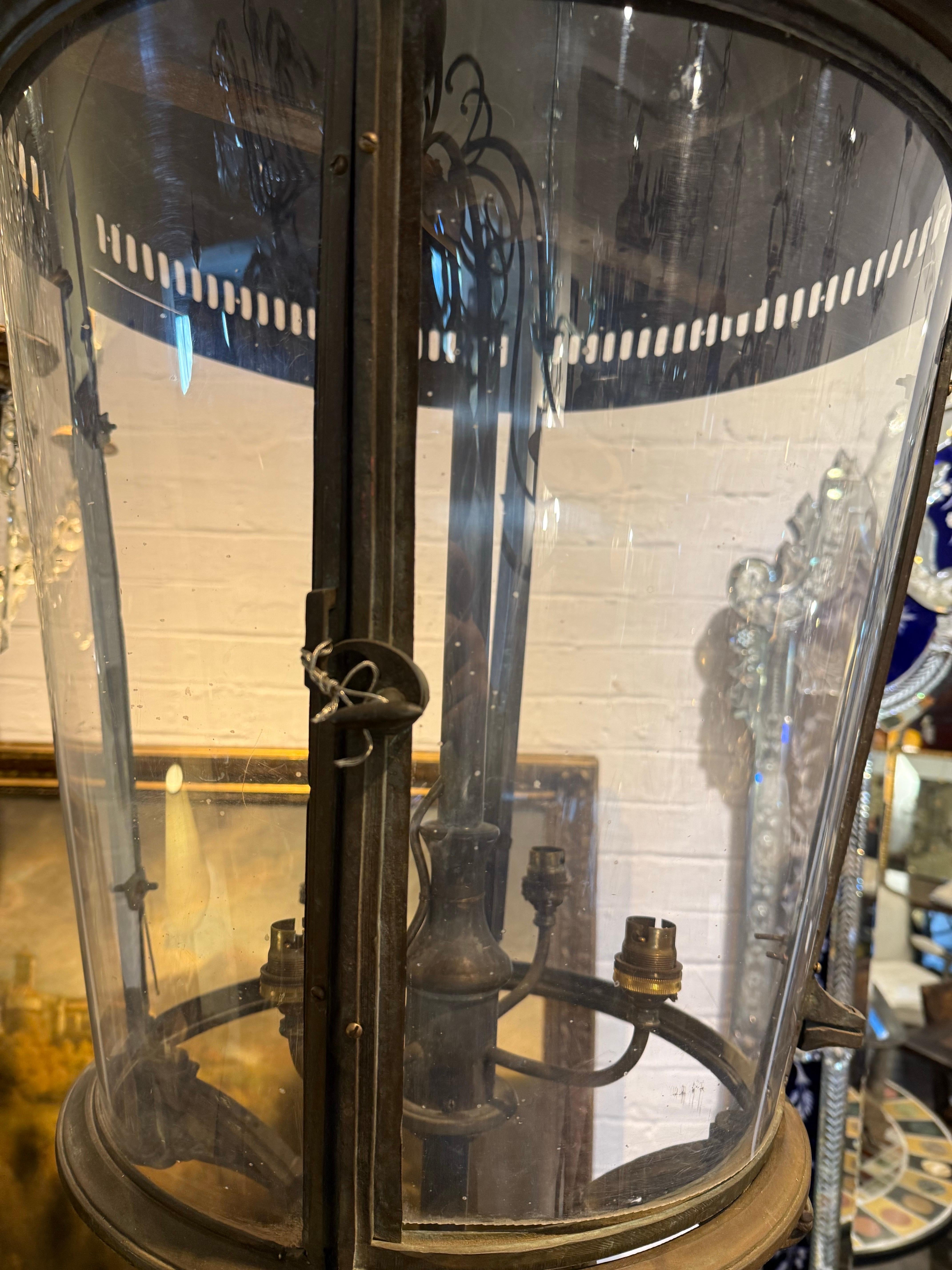 Australian A Large French Style Solid Cast Bronze Ship's Lantern For Sale