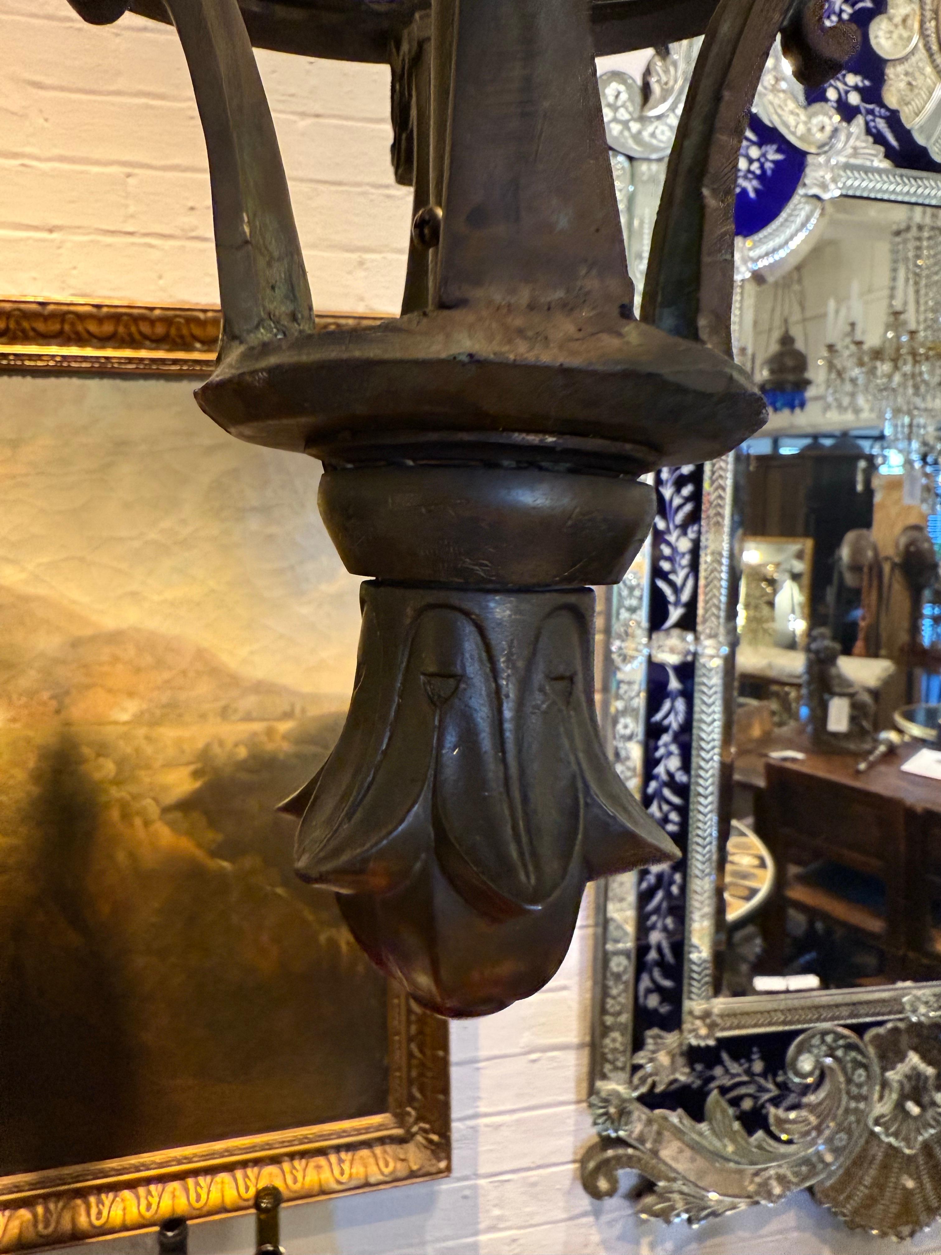Contemporary A Large French Style Solid Cast Bronze Ship's Lantern For Sale