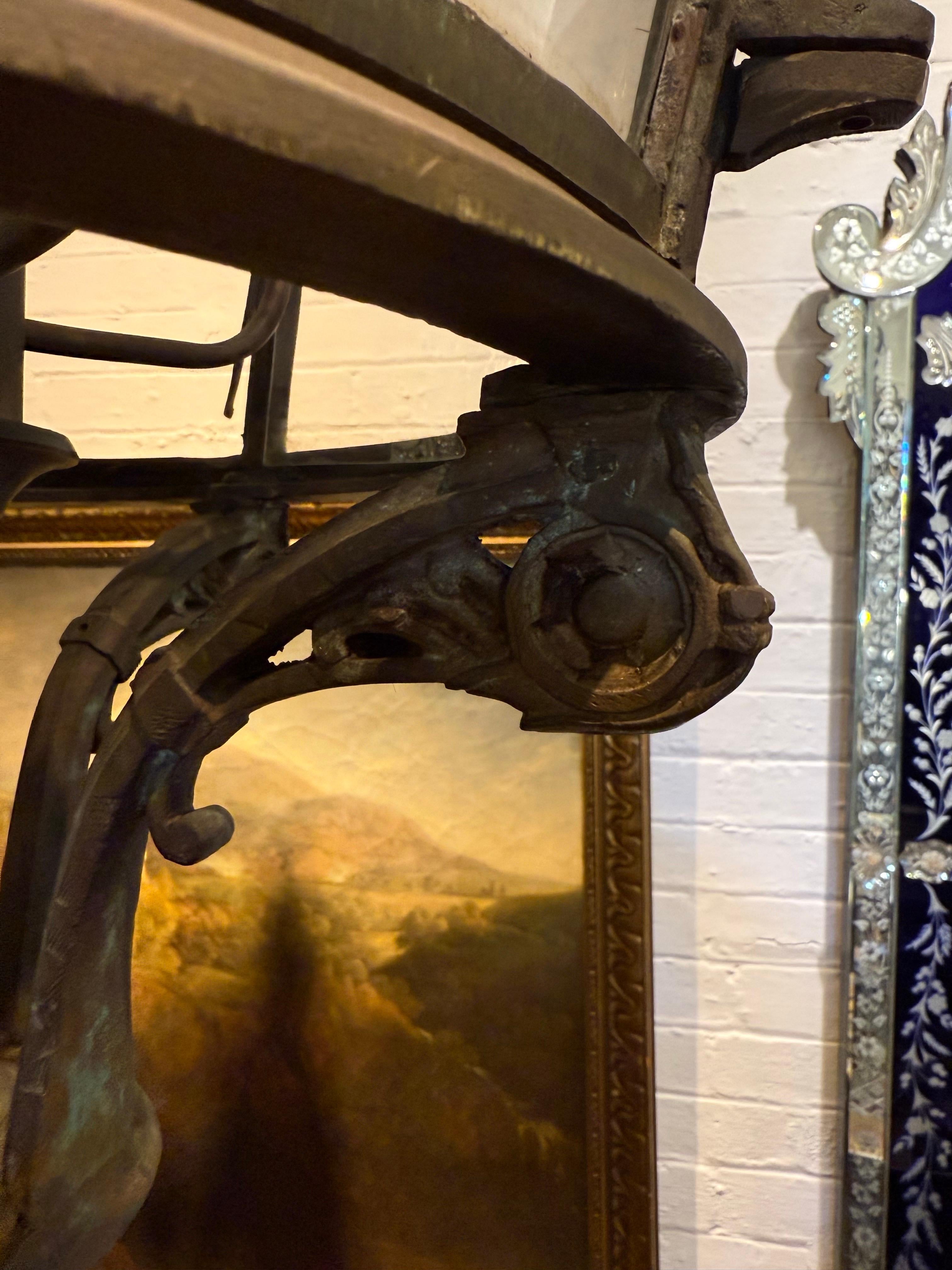 A Large French Style Solid Cast Bronze Ship's Lantern For Sale 3