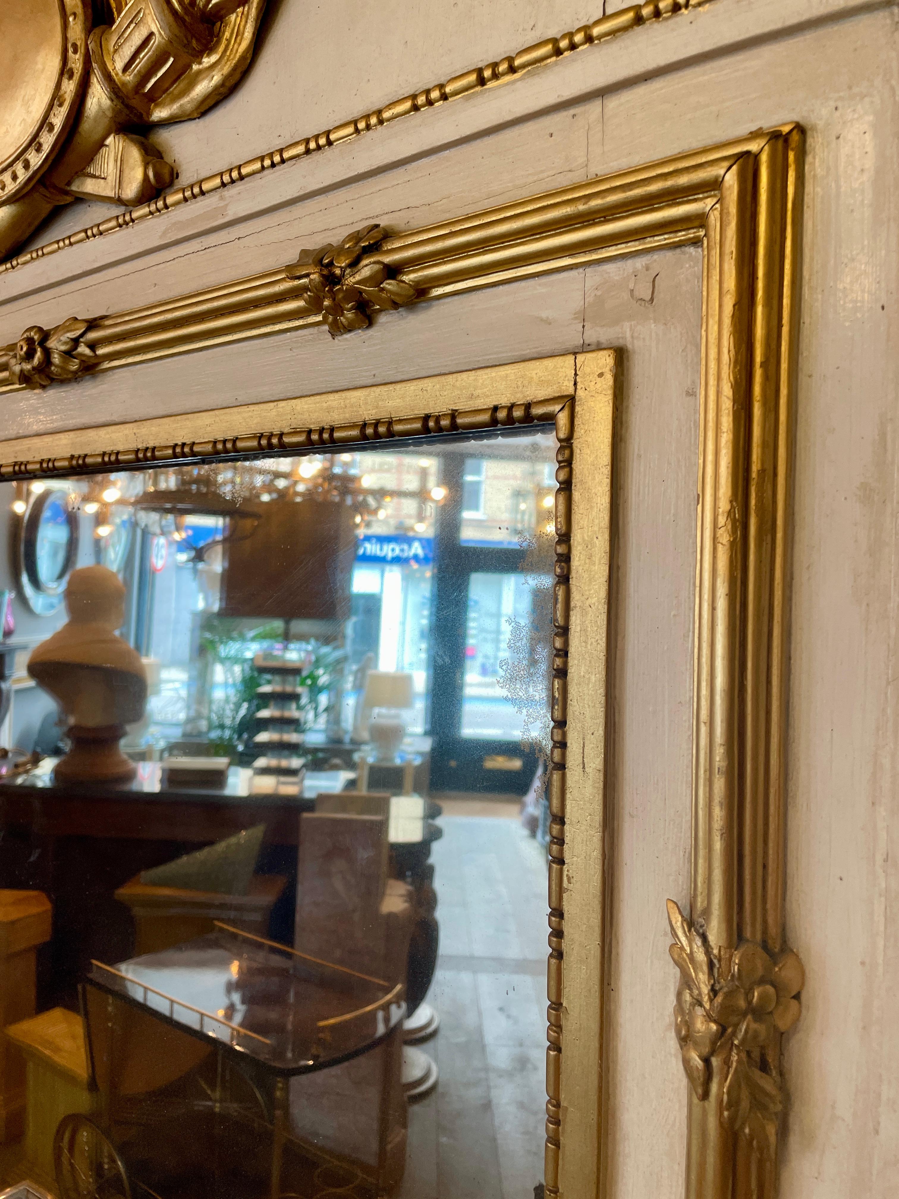 Large French Trumeau Parcel Gilt Mirror 6