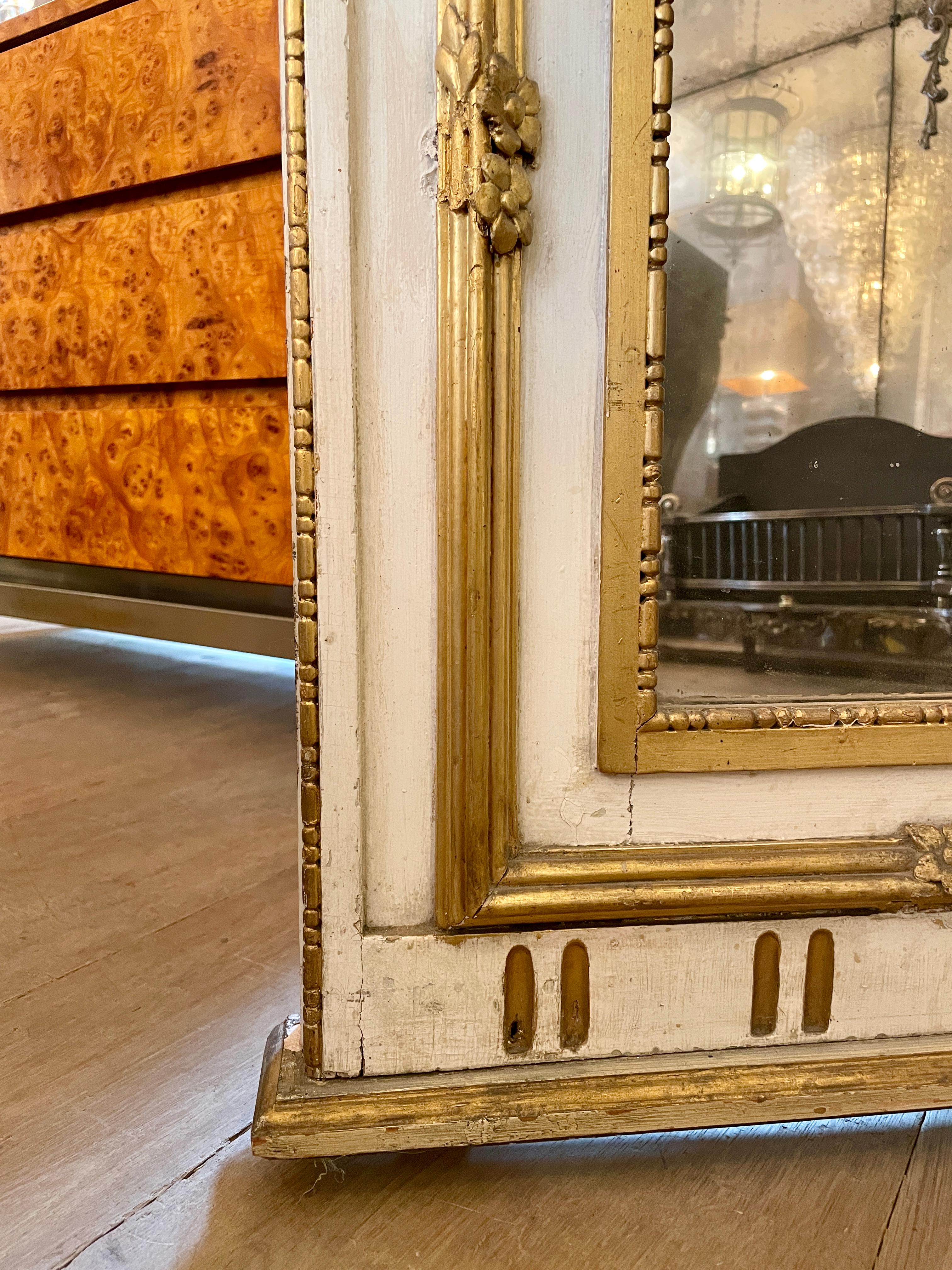 Large French Trumeau Parcel Gilt Mirror 7