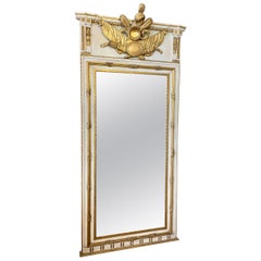 Large French Trumeau Parcel Gilt Mirror