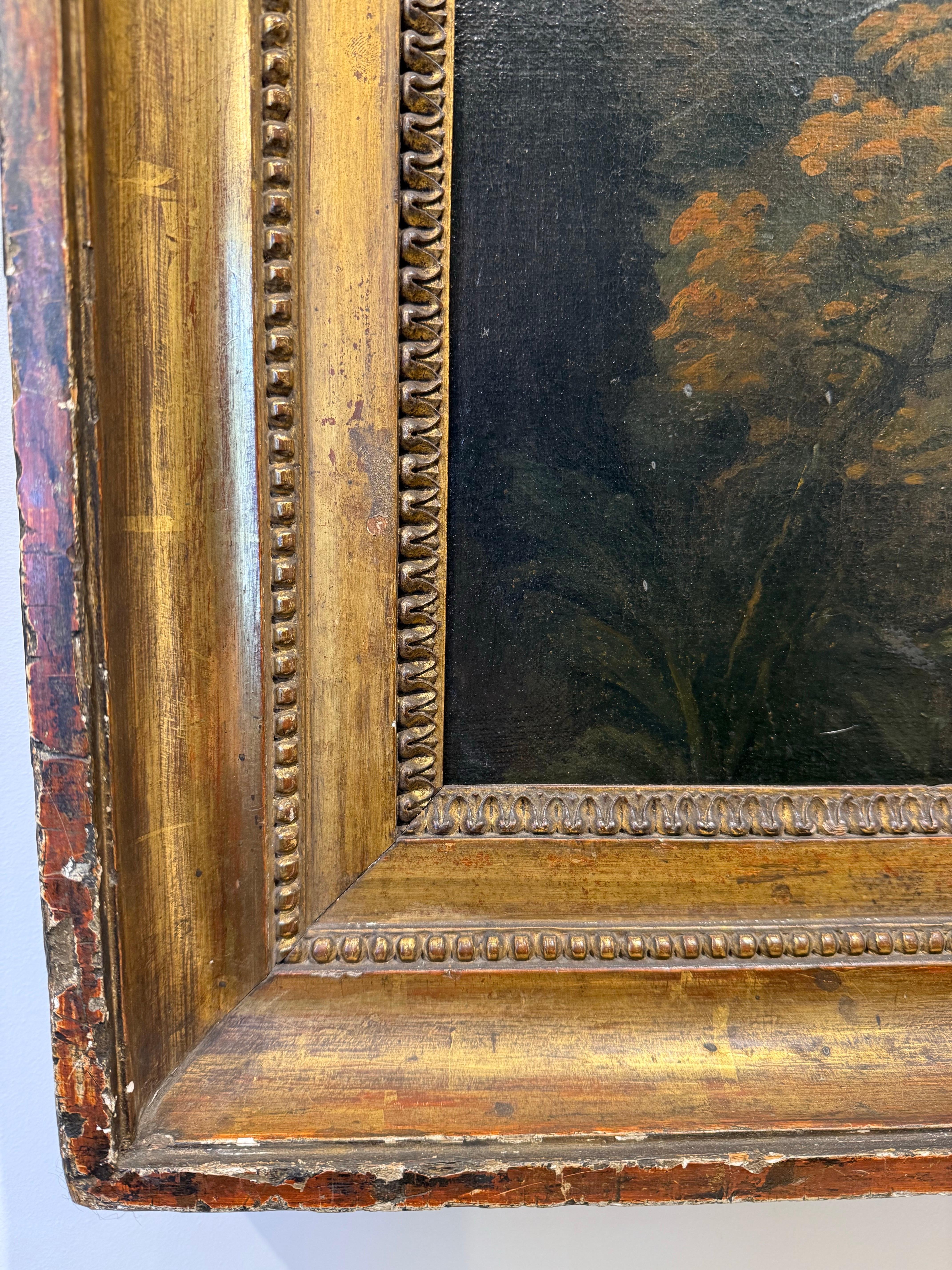 XVIIIe siècle et antérieur Grande peinture à l'huile sur toile encadrée de bois, XVIIIe siècle en vente