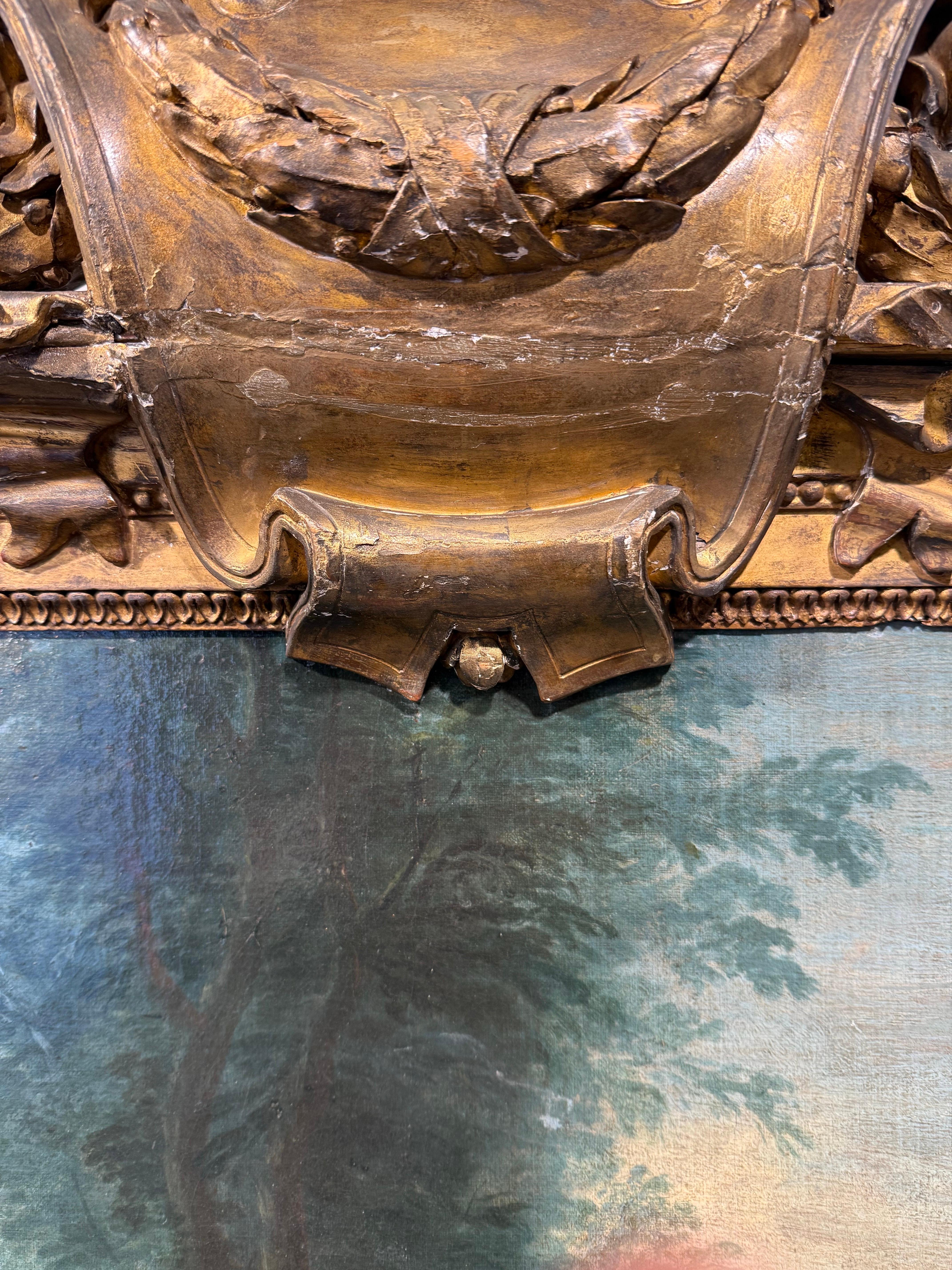 Toile Grande peinture à l'huile sur toile encadrée de bois, XVIIIe siècle en vente