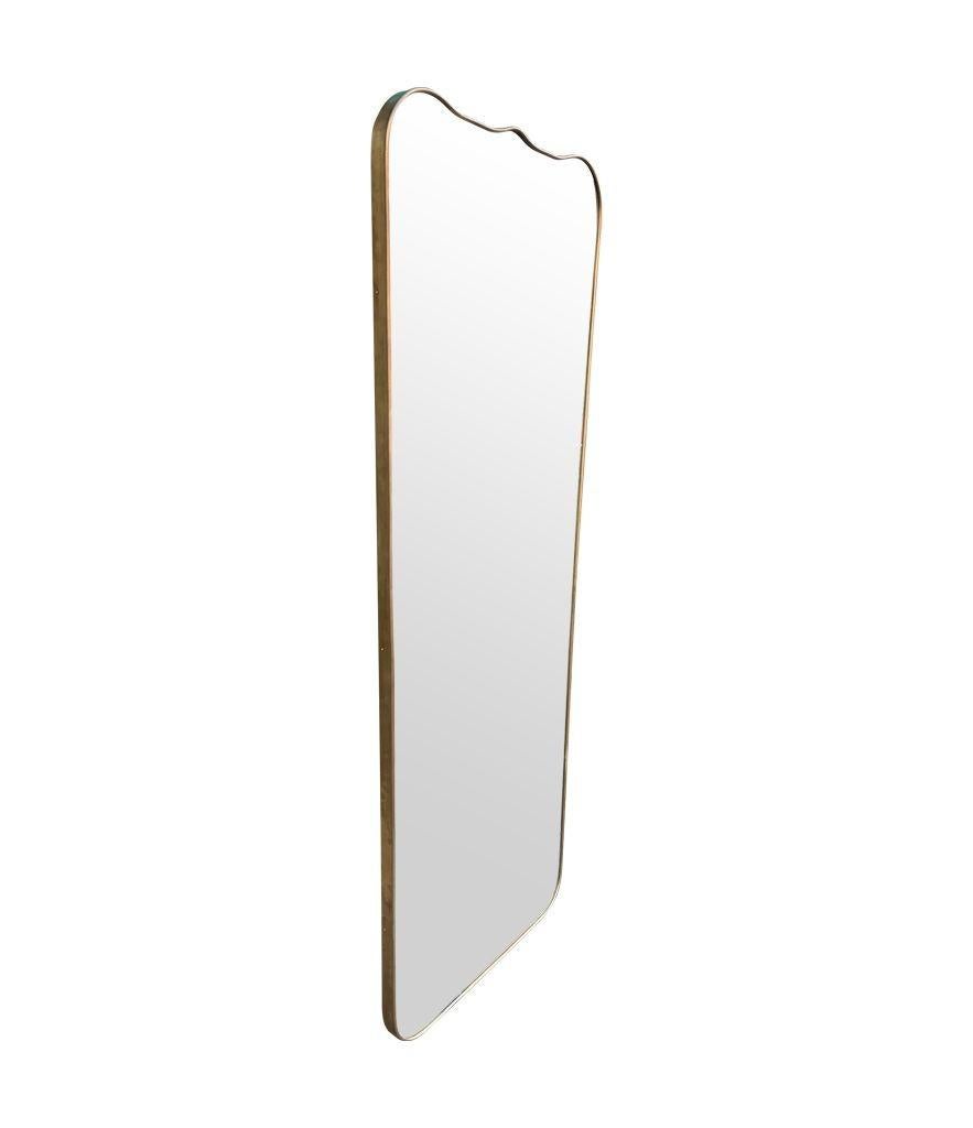 A large full length orignal Italian 1950s brass framed mirror For Sale 5
