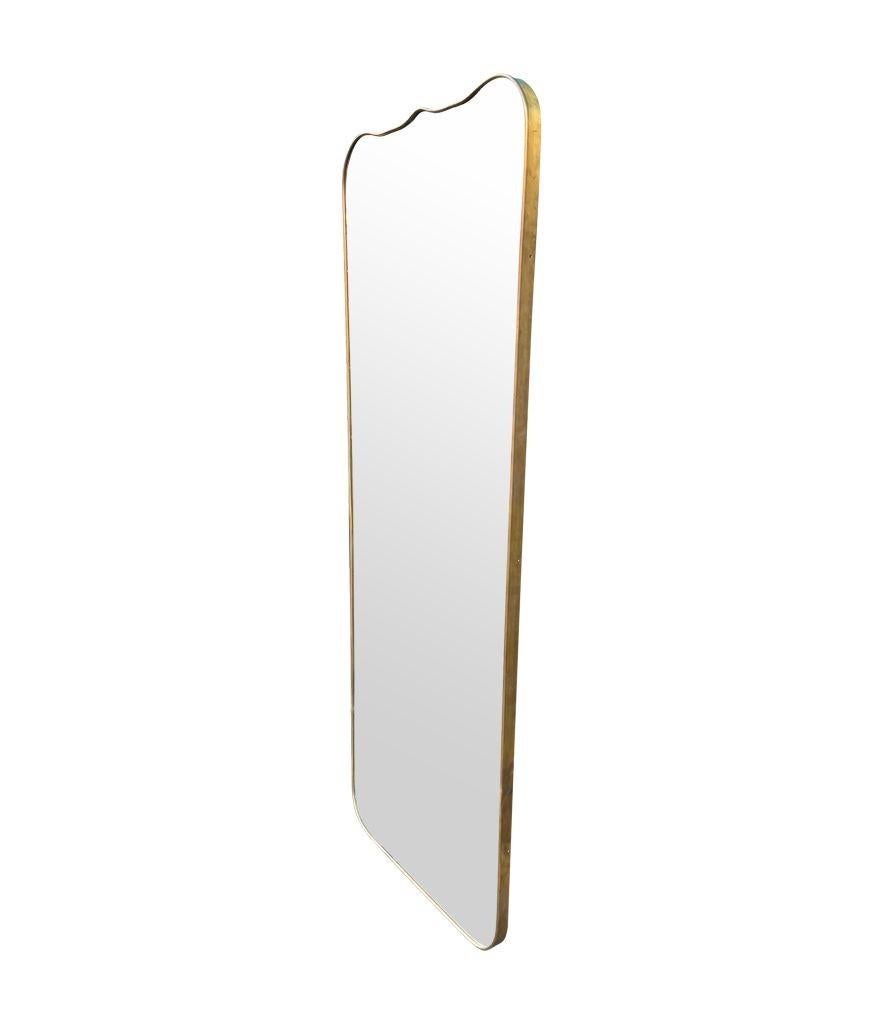A large full length orignal Italian 1950s brass framed mirror For Sale 6