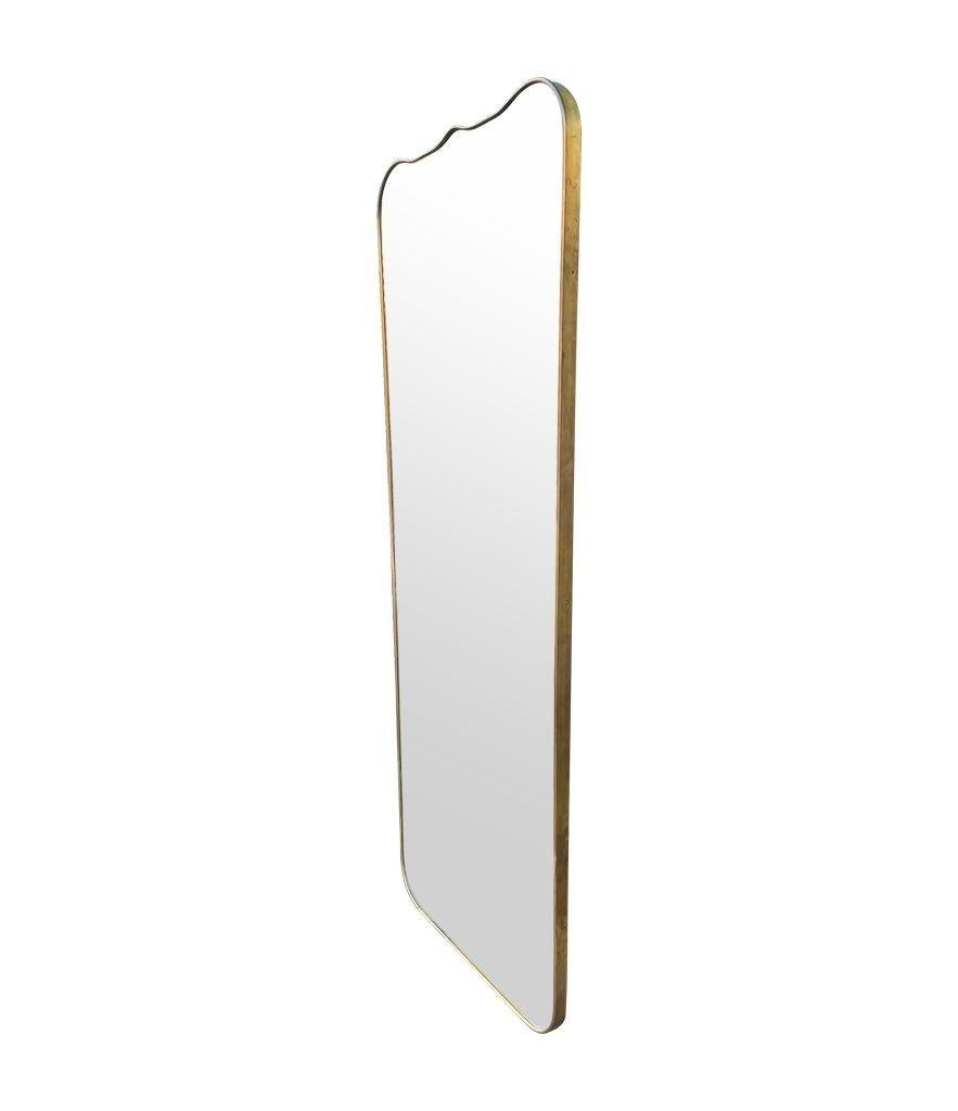 Brass A large full length orignal Italian 1950s brass framed mirror For Sale