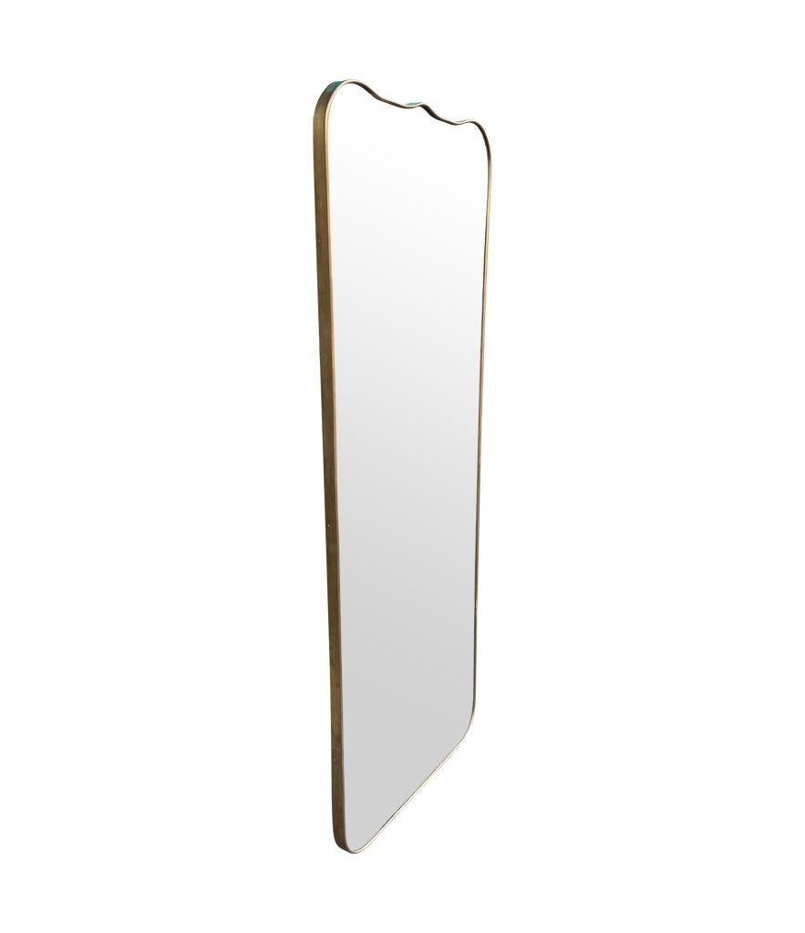 A large full length orignal Italian 1950s brass framed mirror For Sale 3