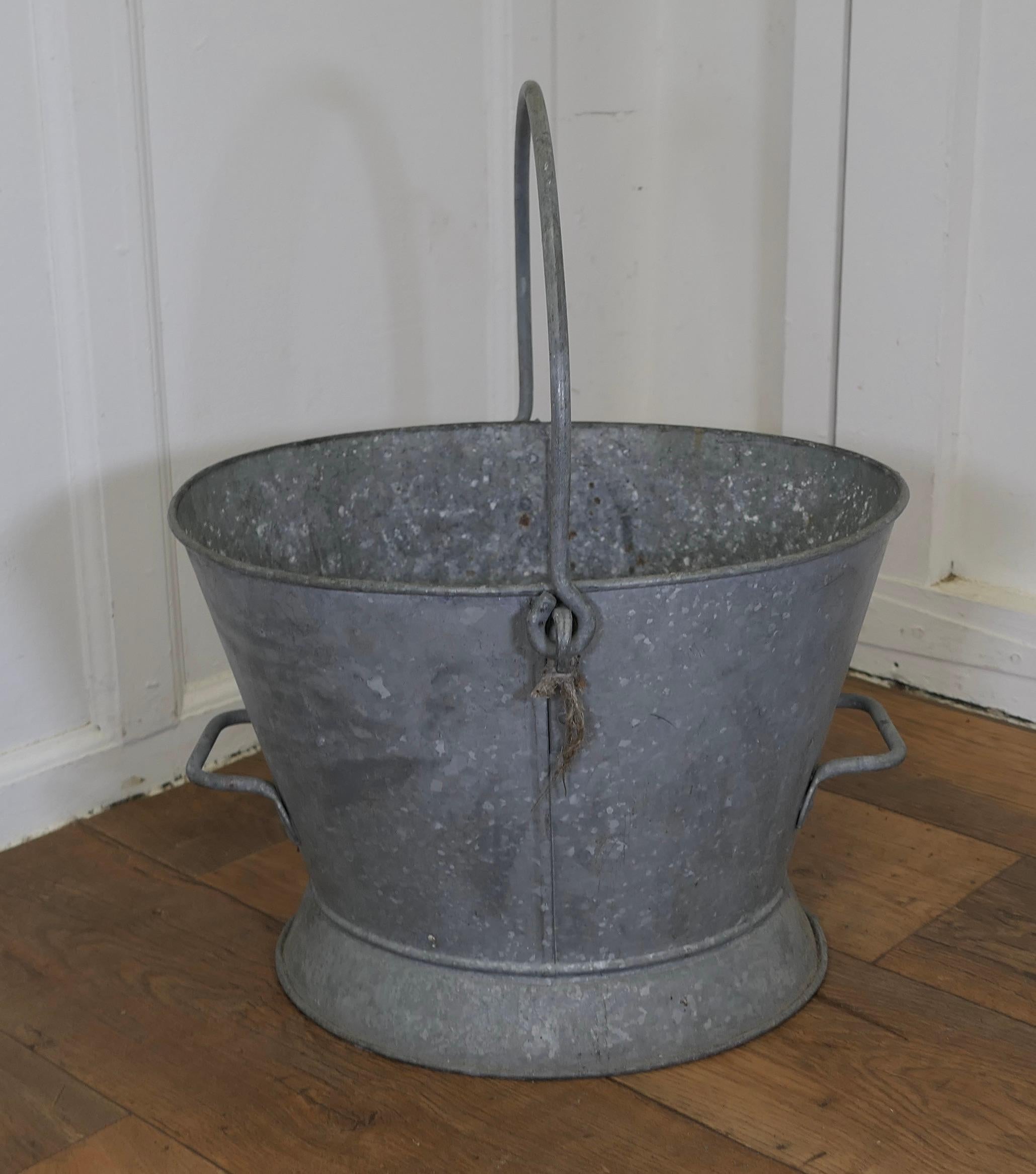 Art Deco A Large Galvanised Housemaid’s Bucket  A Traditional piece and a very versatile  For Sale