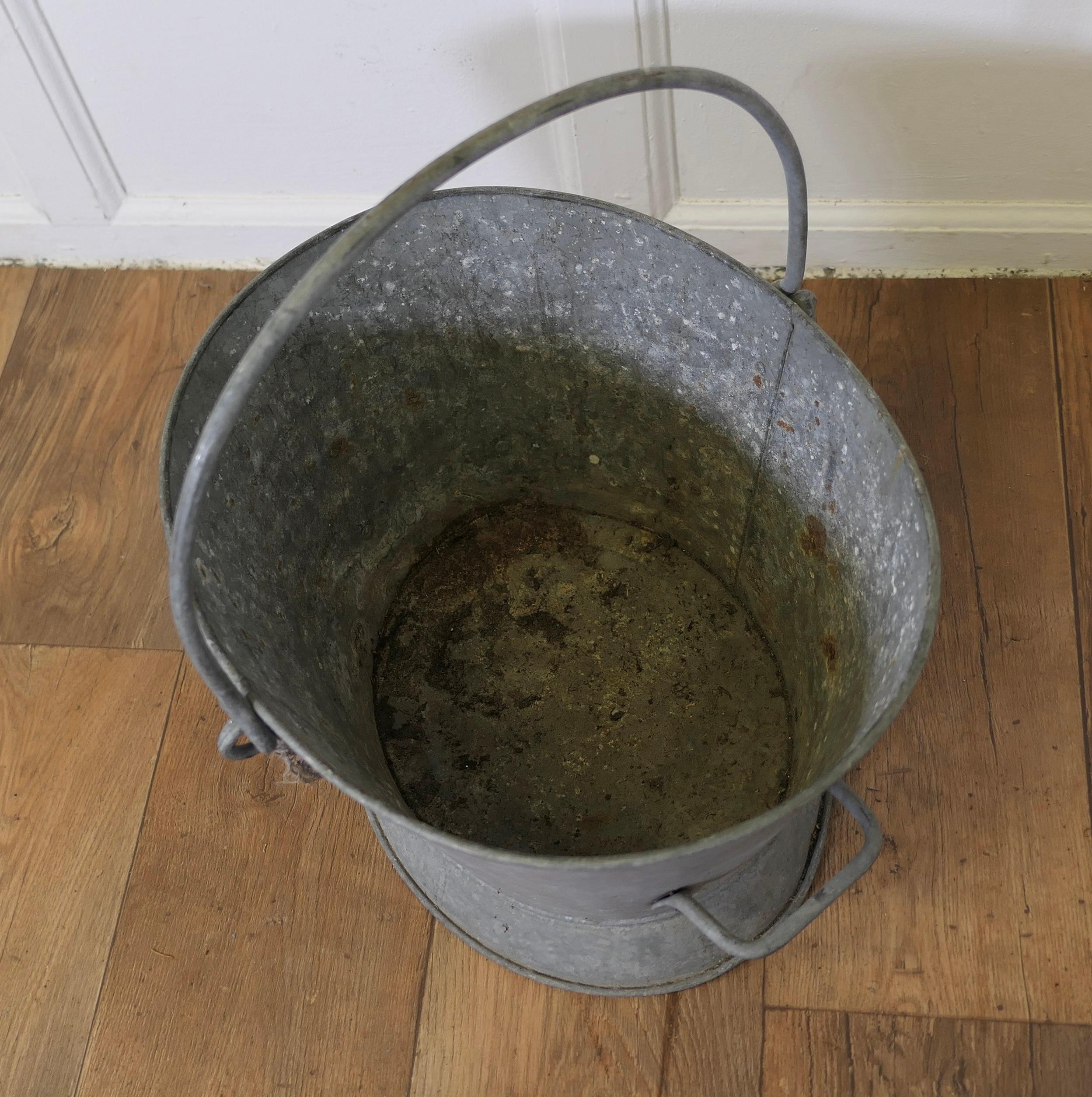 Early 20th Century A Large Galvanised Housemaid’s Bucket  A Traditional piece and a very versatile  For Sale