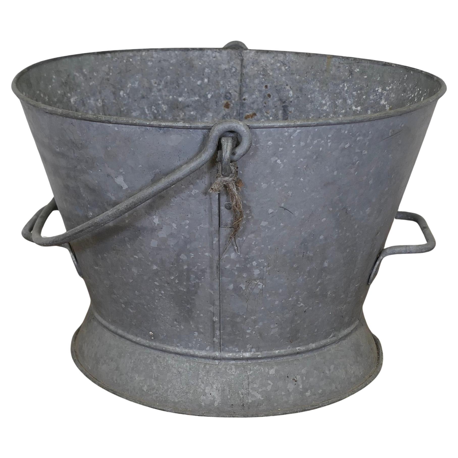 A Large Galvanised Housemaid’s Bucket  A Traditional piece and a very versatile  For Sale