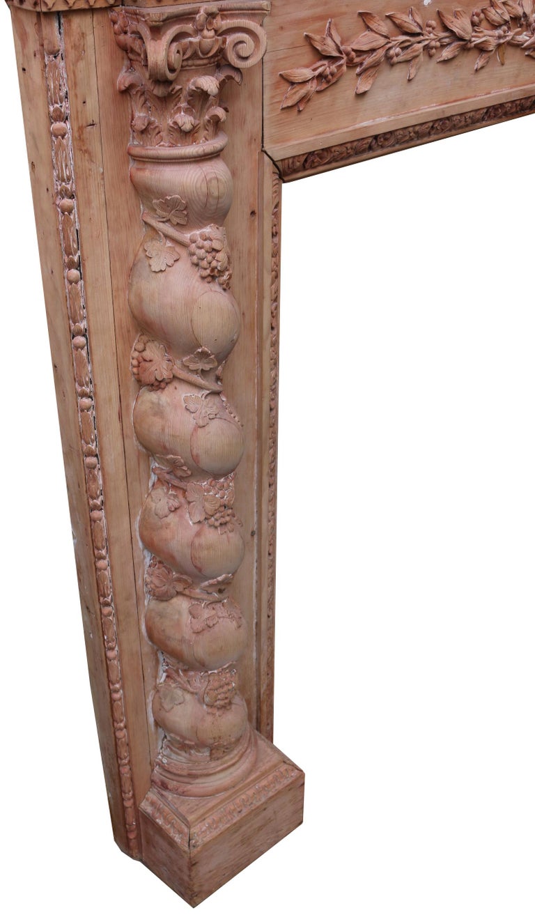 Large III Carved Wooden Fireplace For Sale at 1stDibs