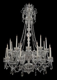 Large George III Style Cut-Glass Twenty-Light Chandelier, circa 1910