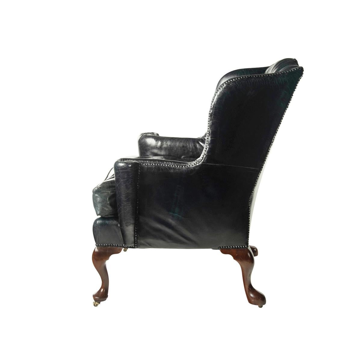 Anglais Grand fauteuil à oreilles George III en vente