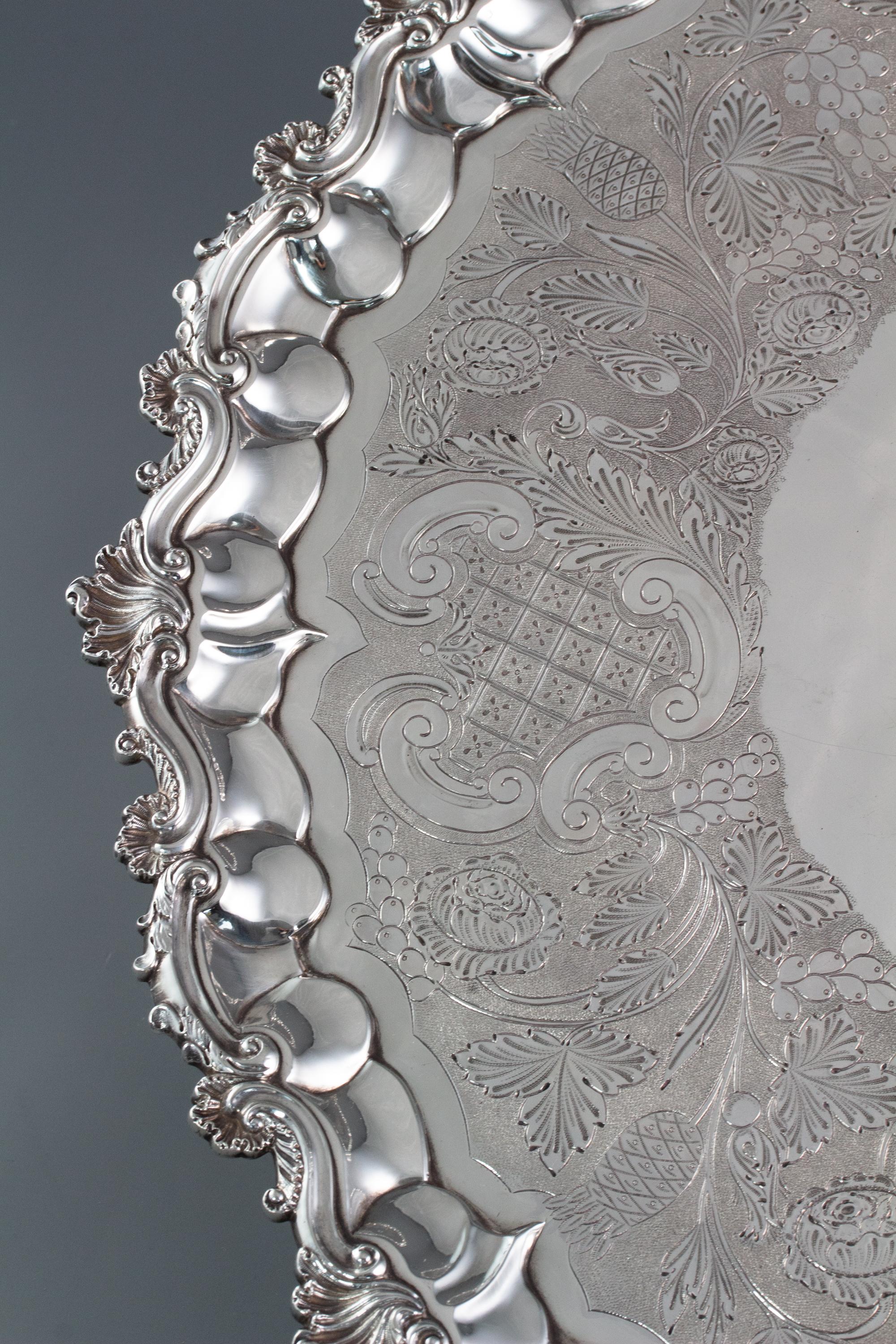 Large Georgian Silver Salver, London 1828 by William Eley II 10
