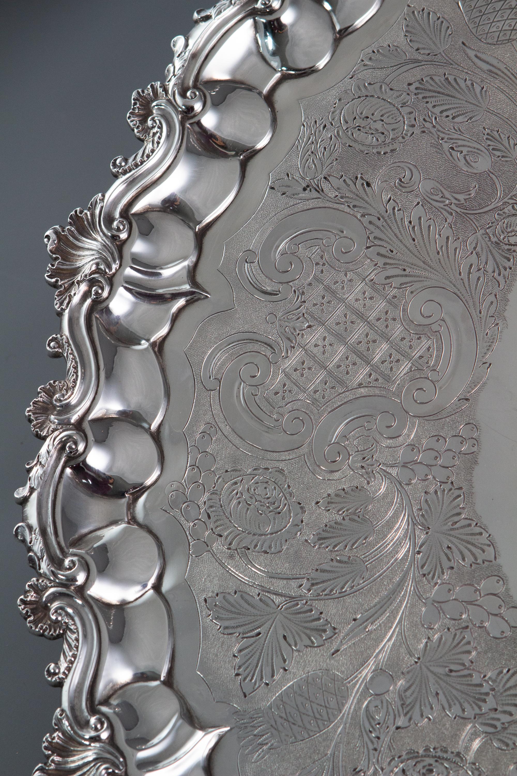 Early 19th Century Large Georgian Silver Salver, London 1828 by William Eley II