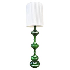 A large German 1970s ceramic green glazed floor lamp by Kaiser Leutchens