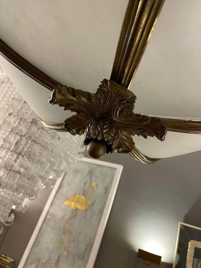 19th Century Large Gilt Bronze French Empire Style Chandelier For Sale