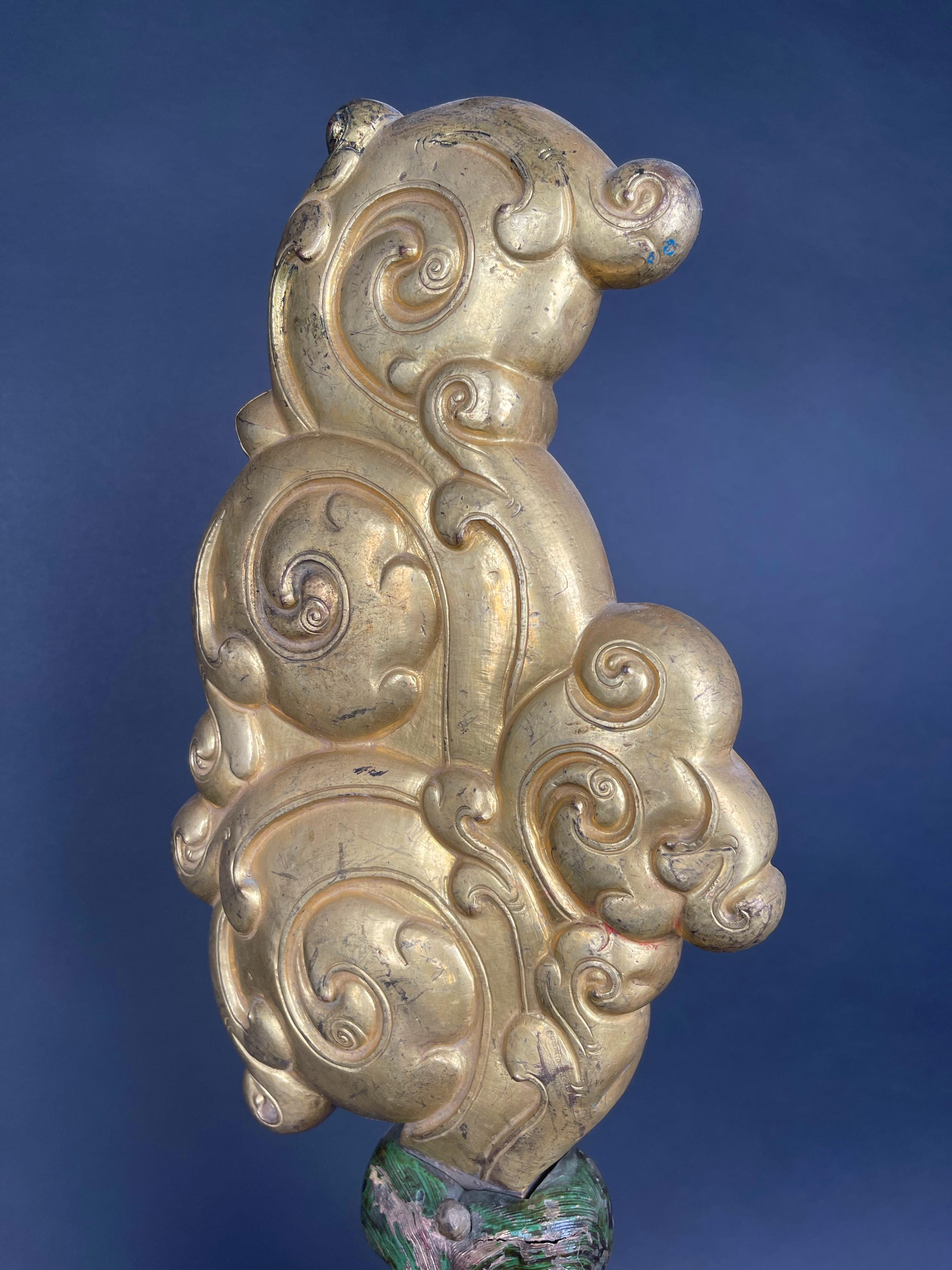 Timorese A Large Gilt Bronze Makara Finials, Tibet, Late 17th Early 18th Century For Sale