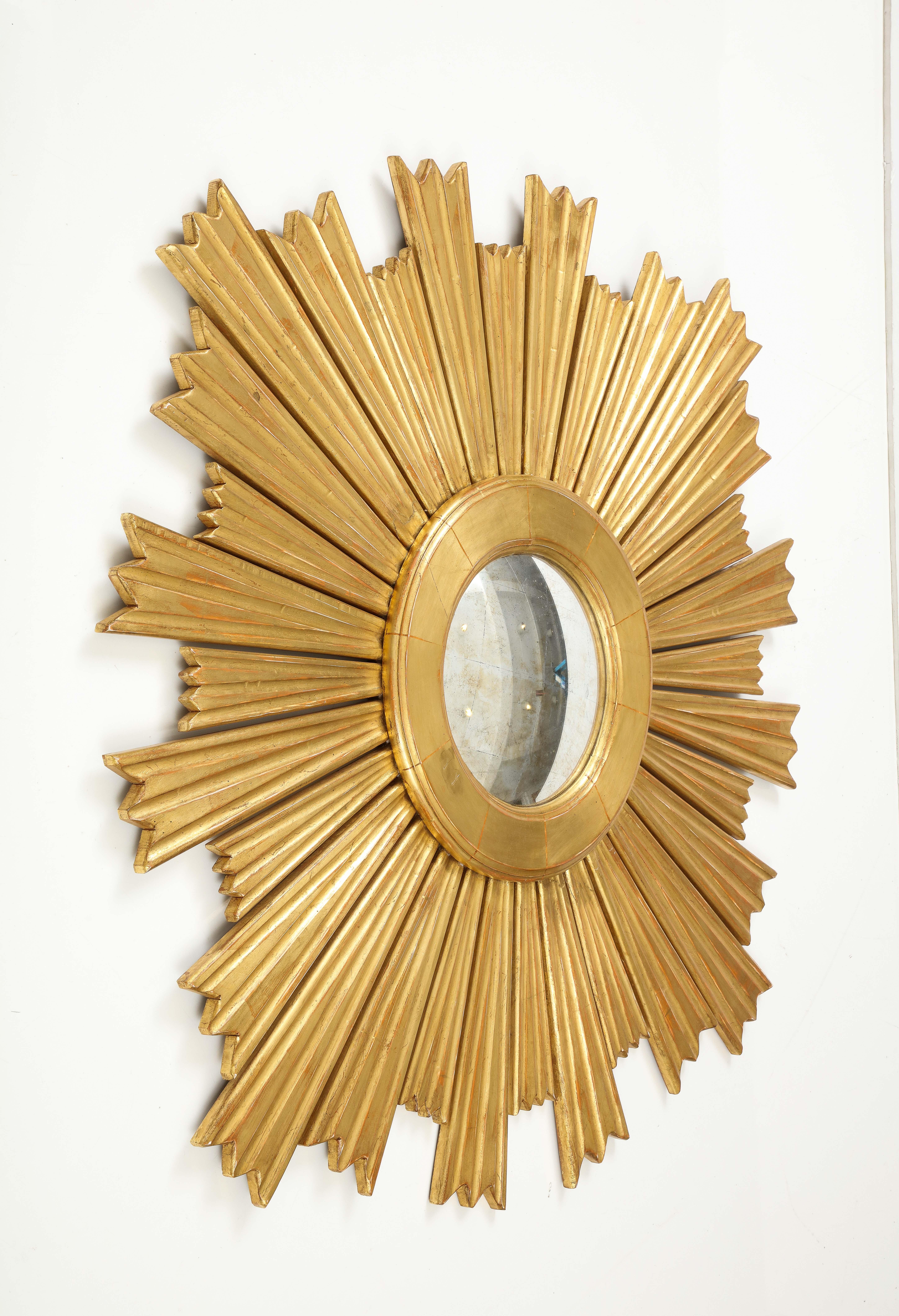 A Large Giltwood Sunburst Mirror For Sale 9