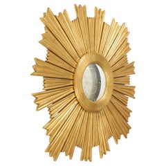 Großer Sonnenschliff-Spiegel aus Giltwood