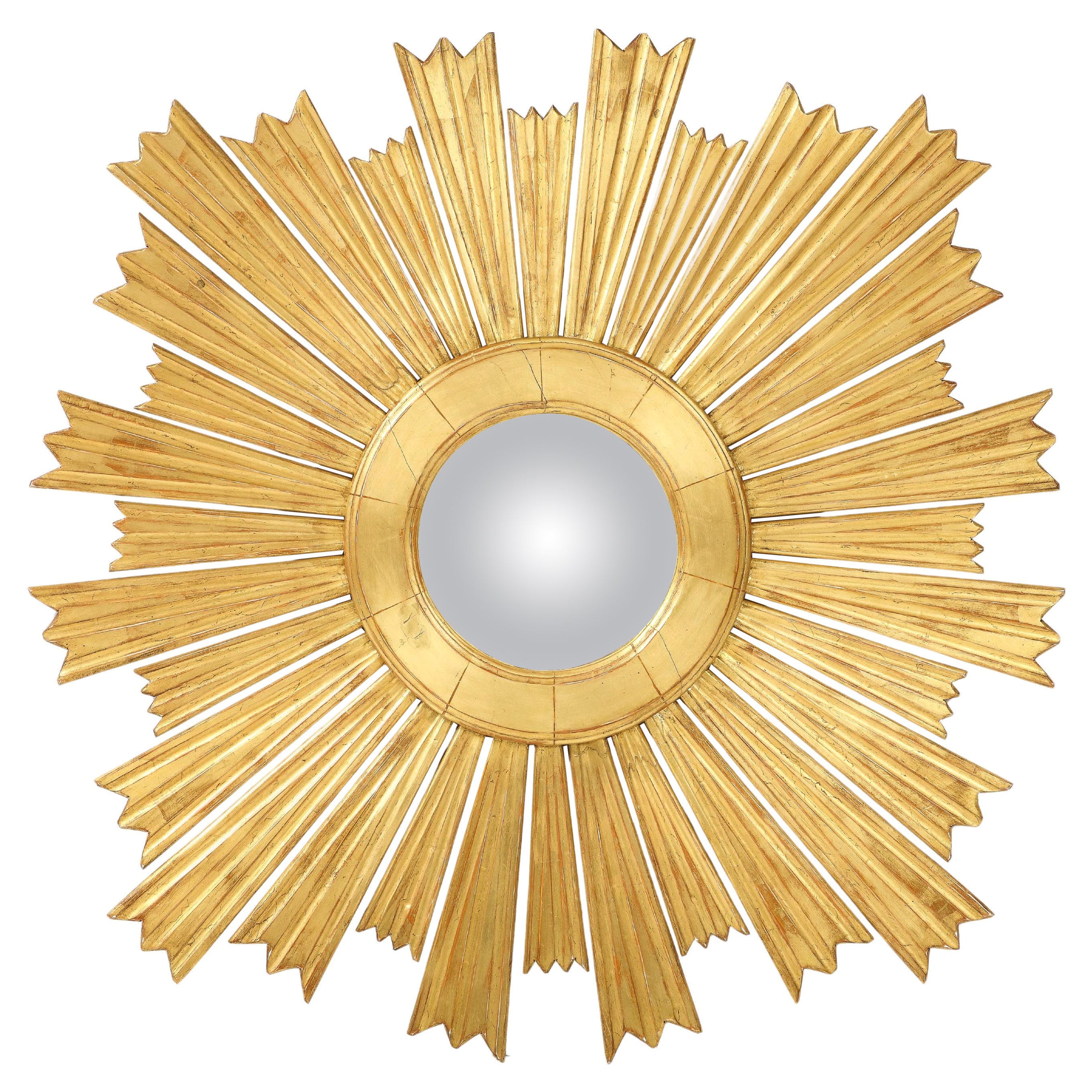 Großer Sonnenschliff-Spiegel aus Giltwood