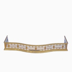 Large Georgian Serpentine Brass Fireplace Fender