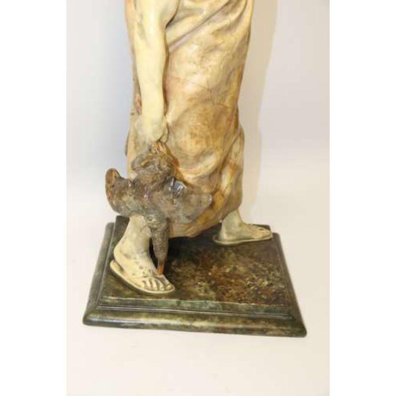 A Large Goldscheider pottery classical Roman Figure circa 1890 For Sale 3