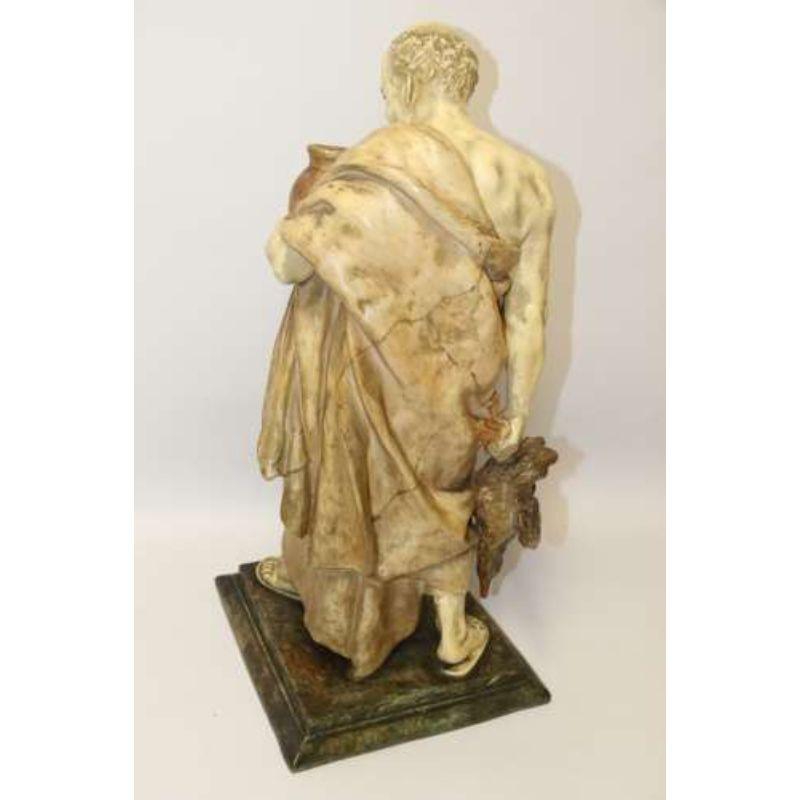 A Large Goldscheider pottery classical Roman Figure circa 1890 For Sale 4
