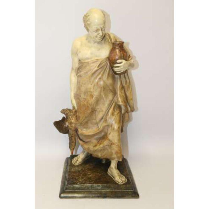 A Large Goldscheider pottery classical Roman Figure circa 1890 For Sale 7