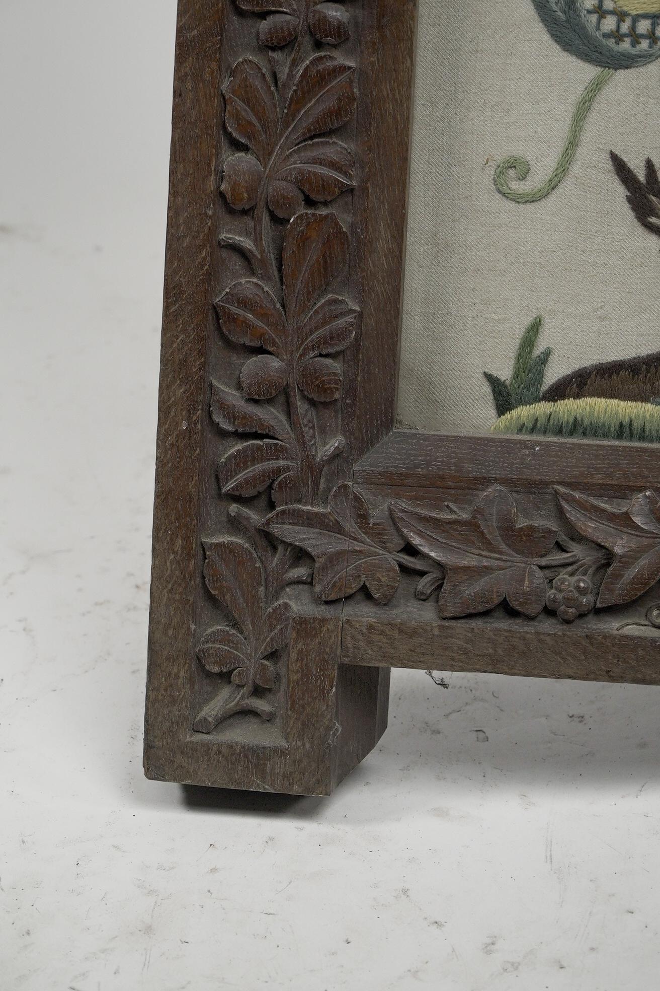 A large Gothic Revival picture frame with stylized floral carvings For Sale 9