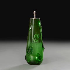 A Large Green Empoli Glass Lamp